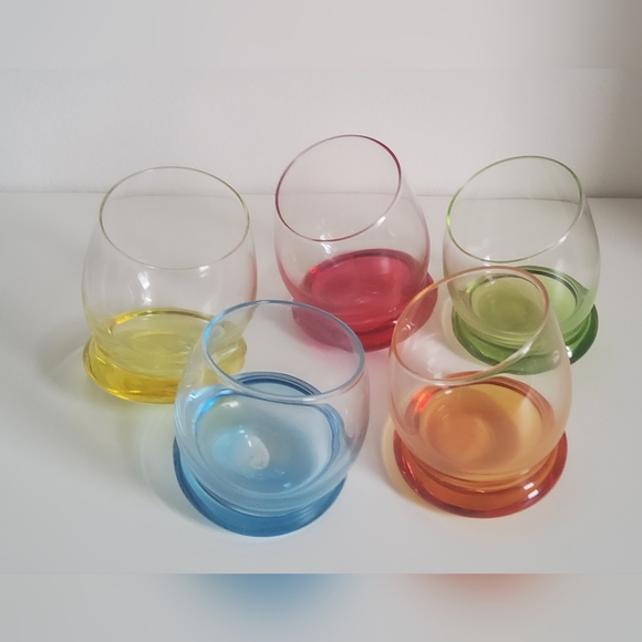 Small Bohemian Crazy Crystal Glasses set of 5 - Picture 1 of 6